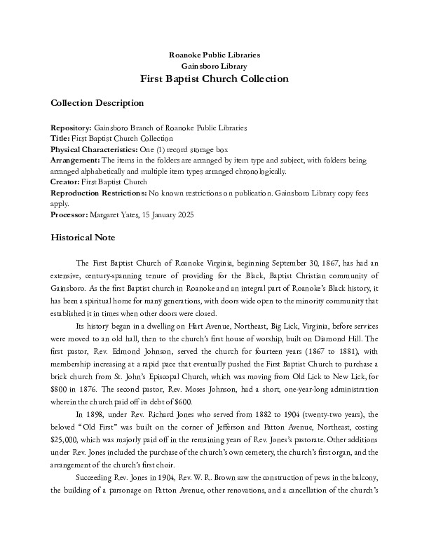 First Baptist Church Collection .pdf