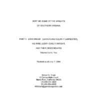 Sorting Some of the Wrights of Southern Virginia<br /><br />
Part II: John Wright of Goochland County, Virginia, His Wife Judith (Easly) Wright, and Their Descendants