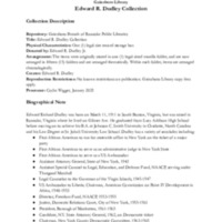 A Guide to the Edward R. Dudley Collection