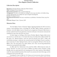 A Guide to the First Baptist Church Collection